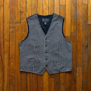 Ralph Lauren Rugby Vest Men XL Blue White‎ Stripe Blokecore Preppy Collegiate